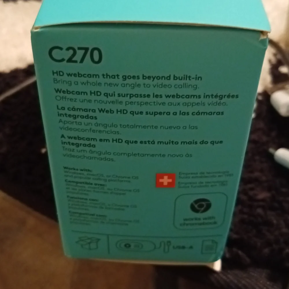 Logitech C270 HD Webcam - Black and Teal